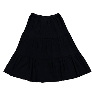 Two-Twenty Collection Pull-On Tiered Black Cotton Maxi Skirt Size Medium Petite